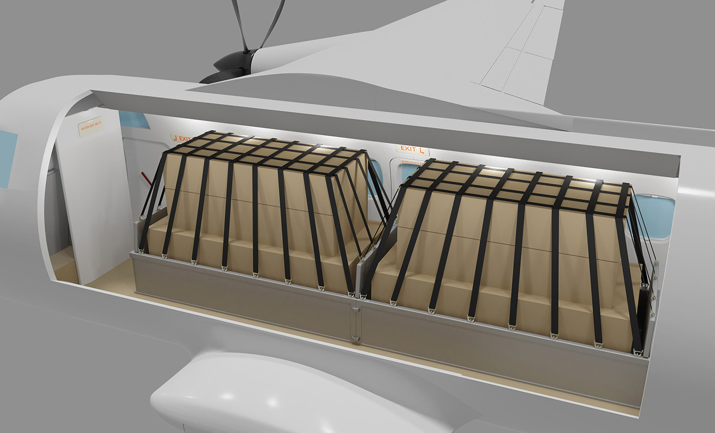 Компоновка салона L-410 Грузовой вариант