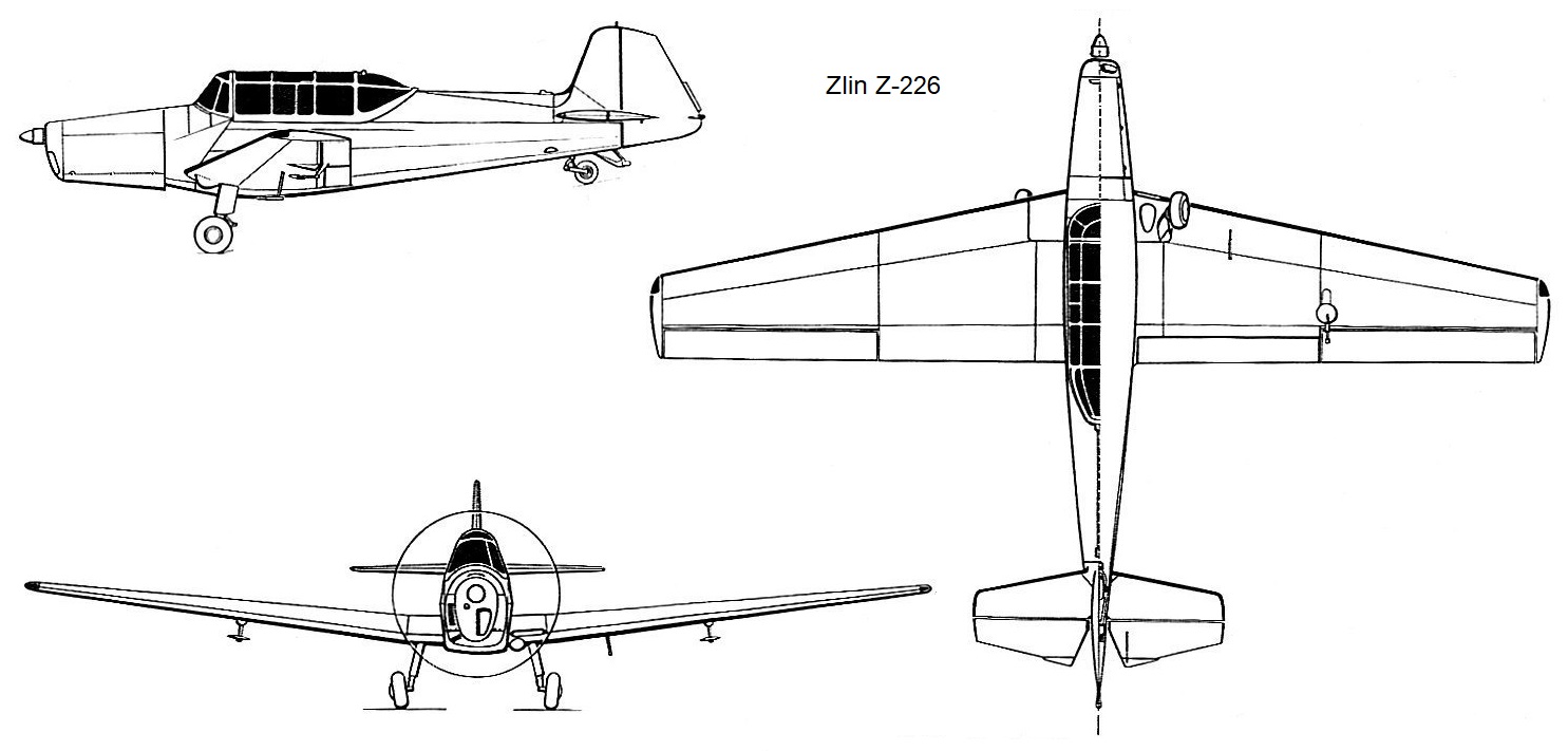 Чертеж Zlin Z-226