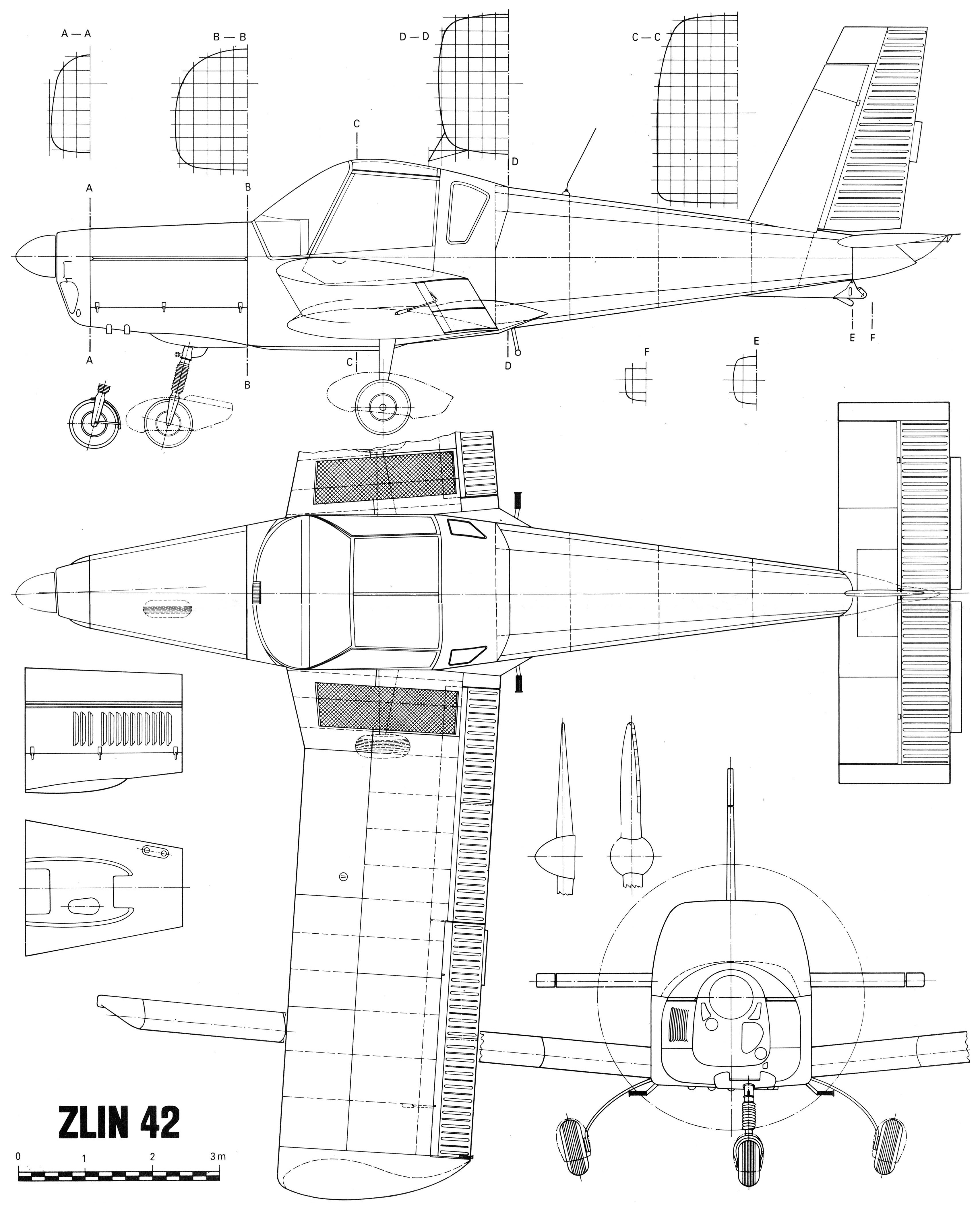 Чертеж Zlin Z.42