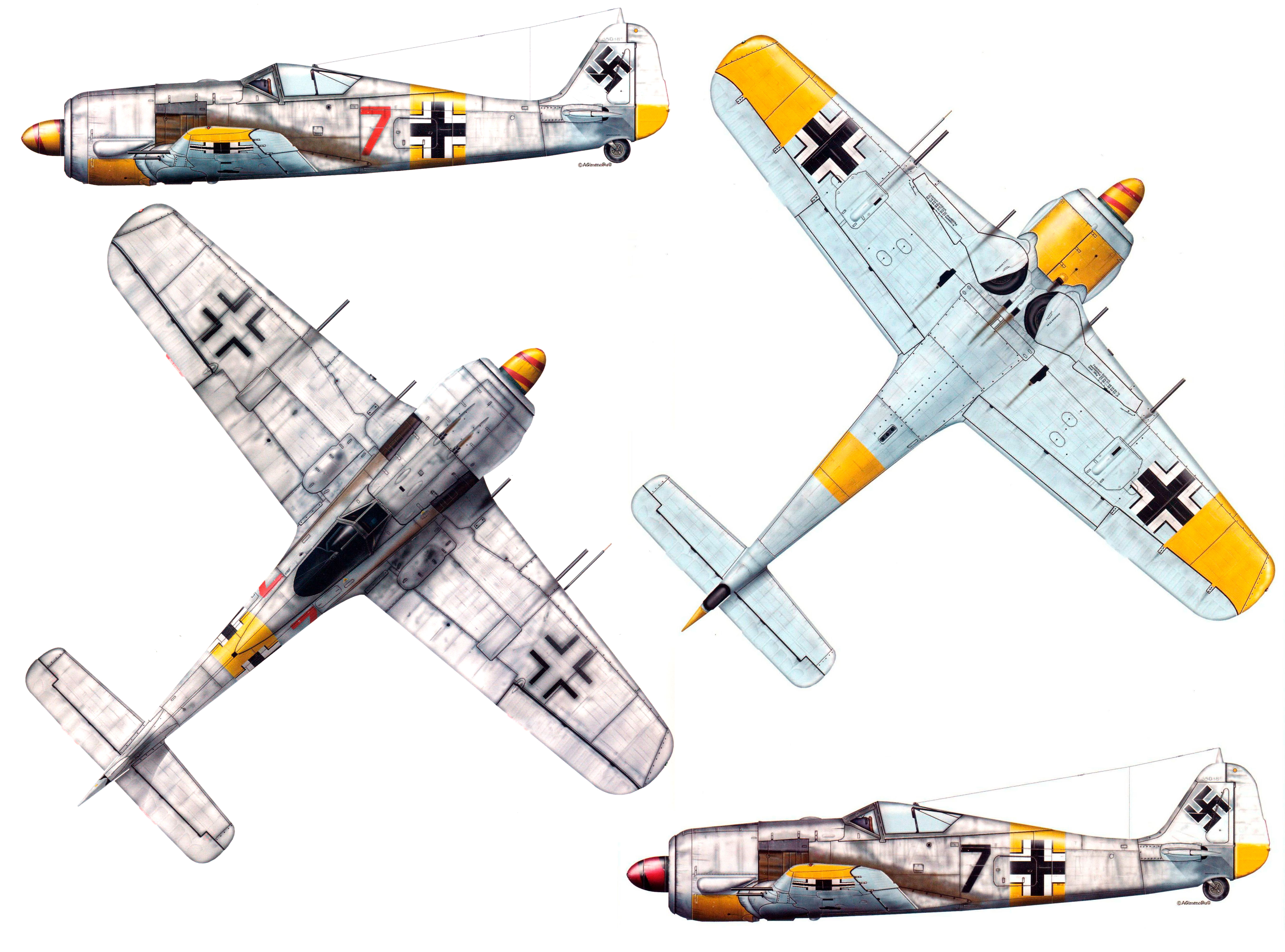Силуэт Focke-Wulf Fw 190 А-6