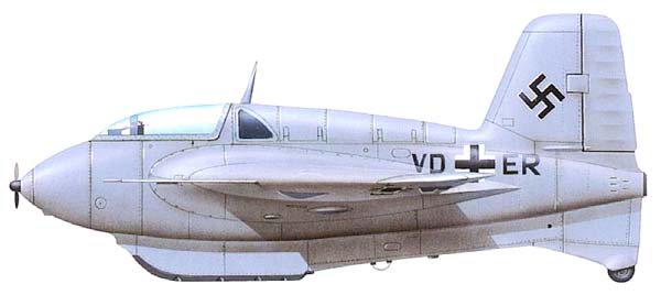 Силуэт Messerschmitt Me 163B (V9)