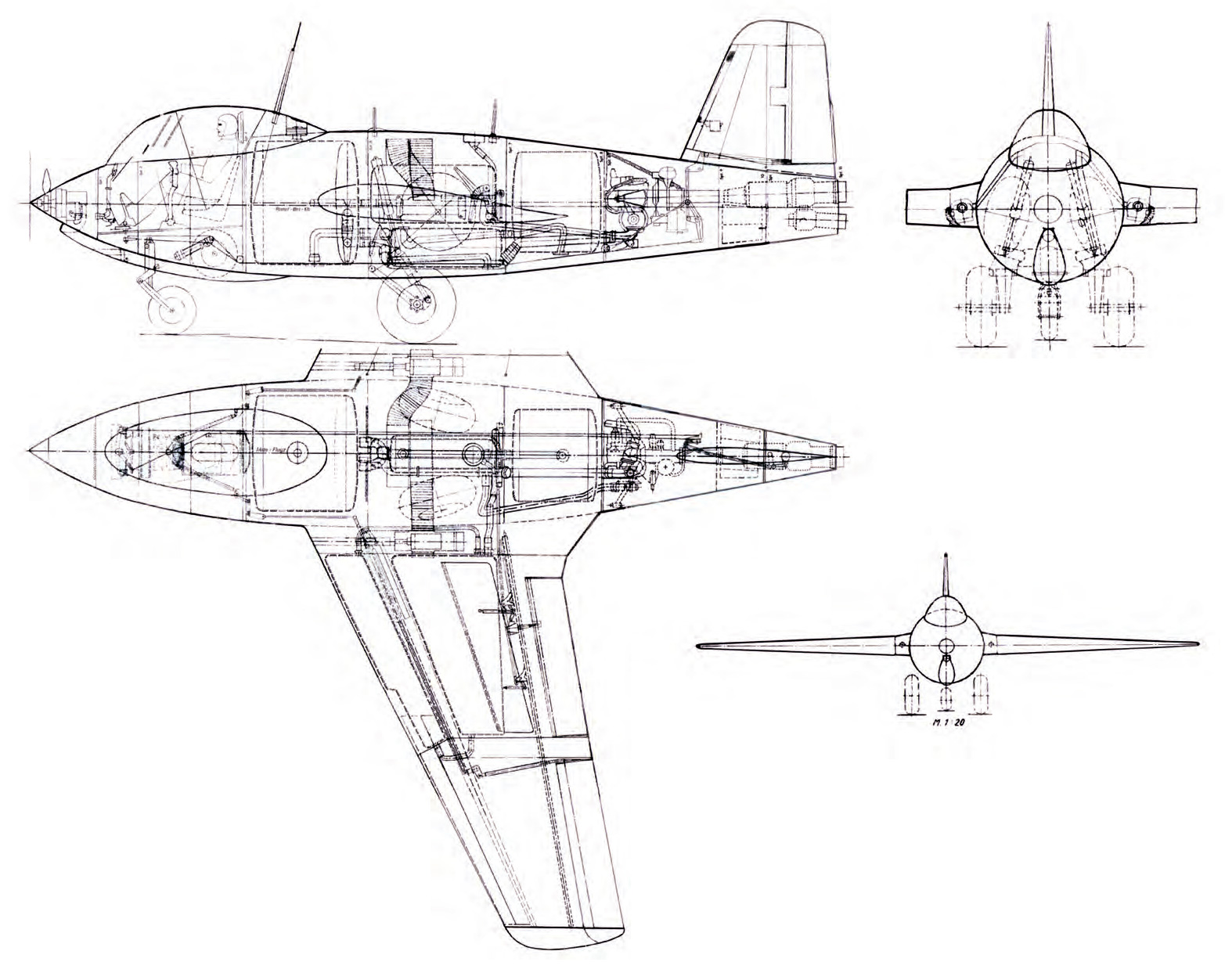 Компоновочная схема Messerschmitt Me.263