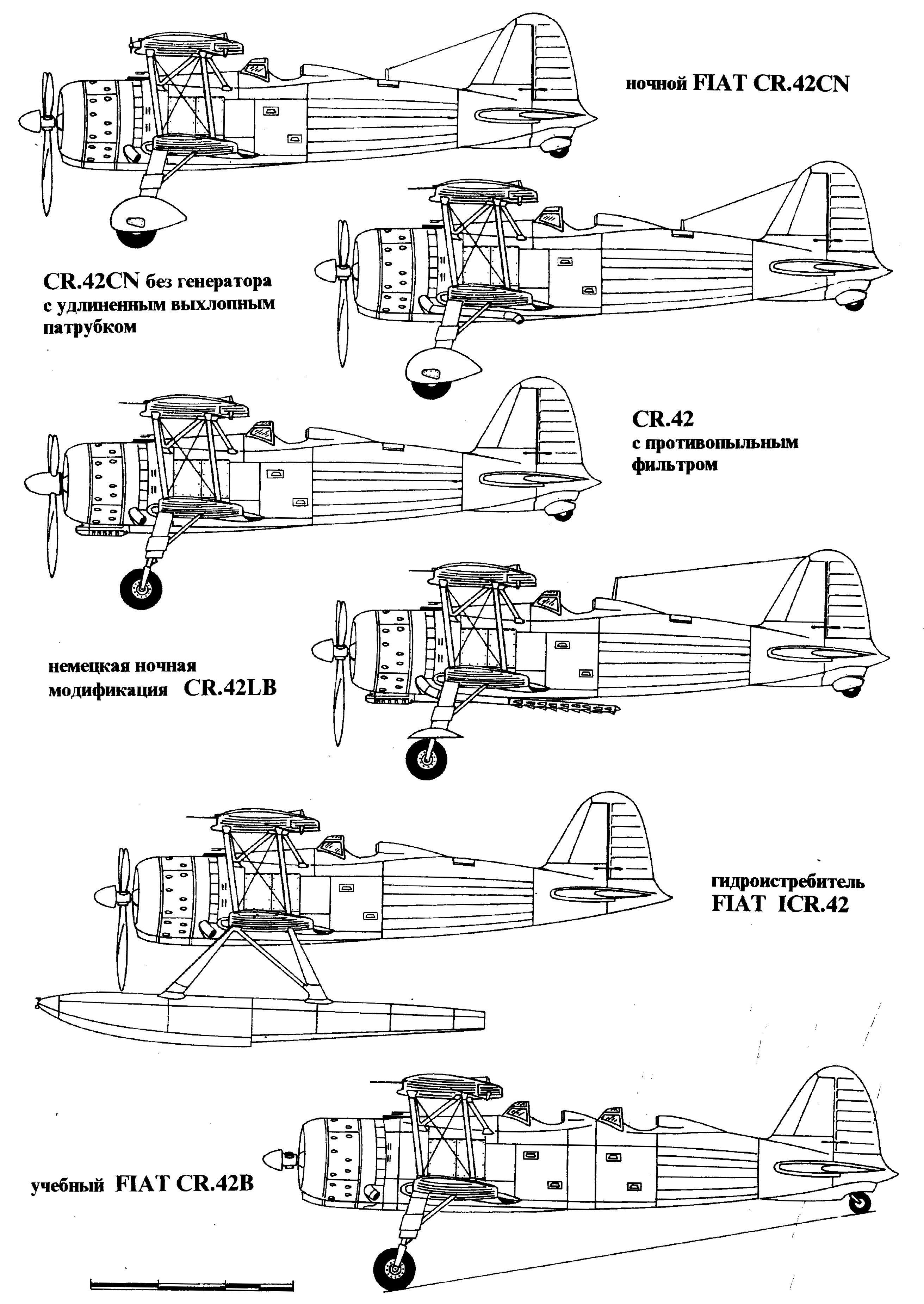 Модификации Fiat CR.42 Falco
