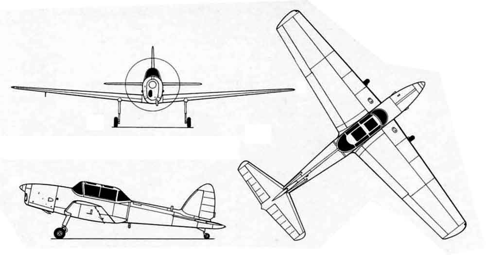Чертеж de Havilland Canada DHC-1 Chipmunk