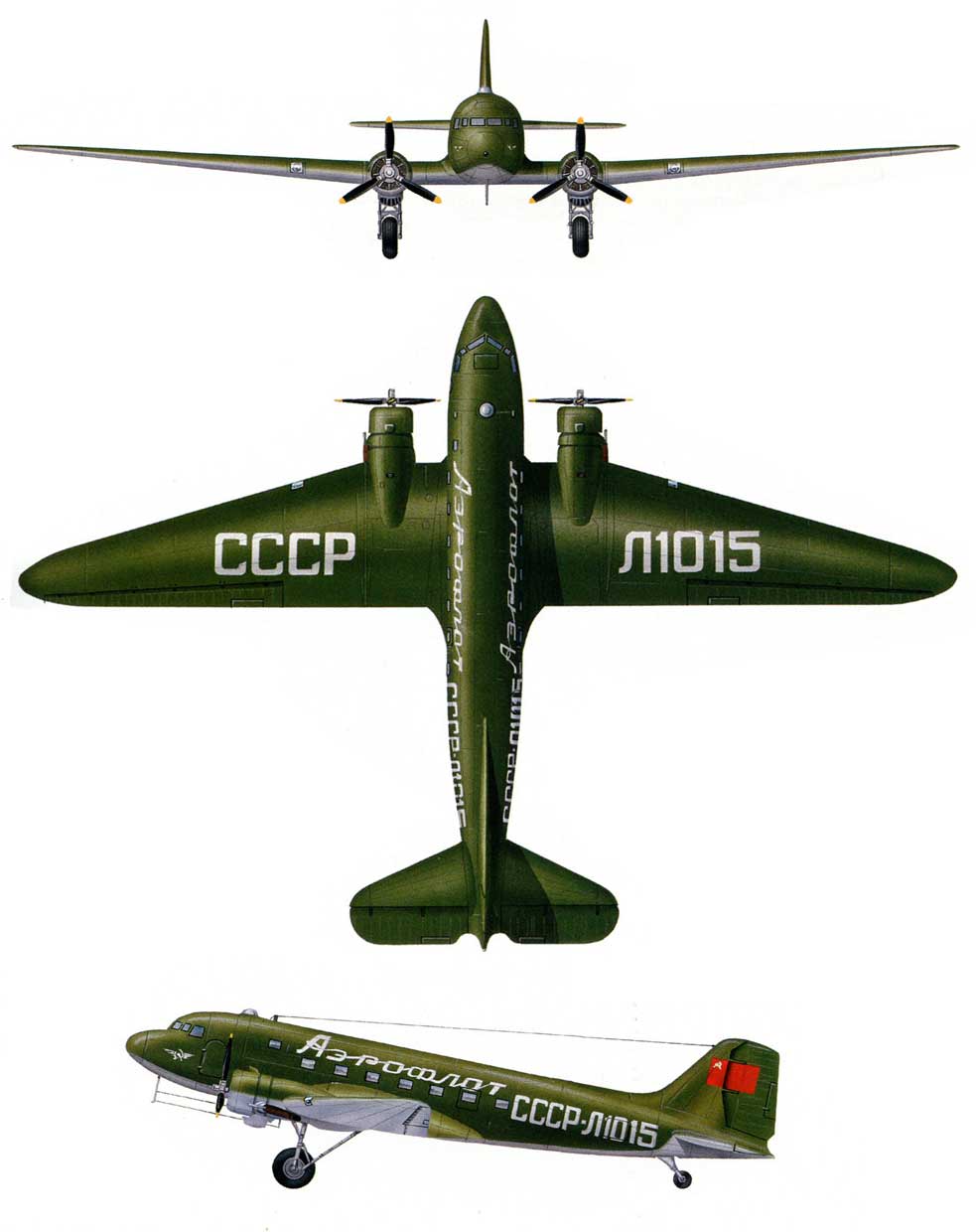 Чертеж самолета Ли-2