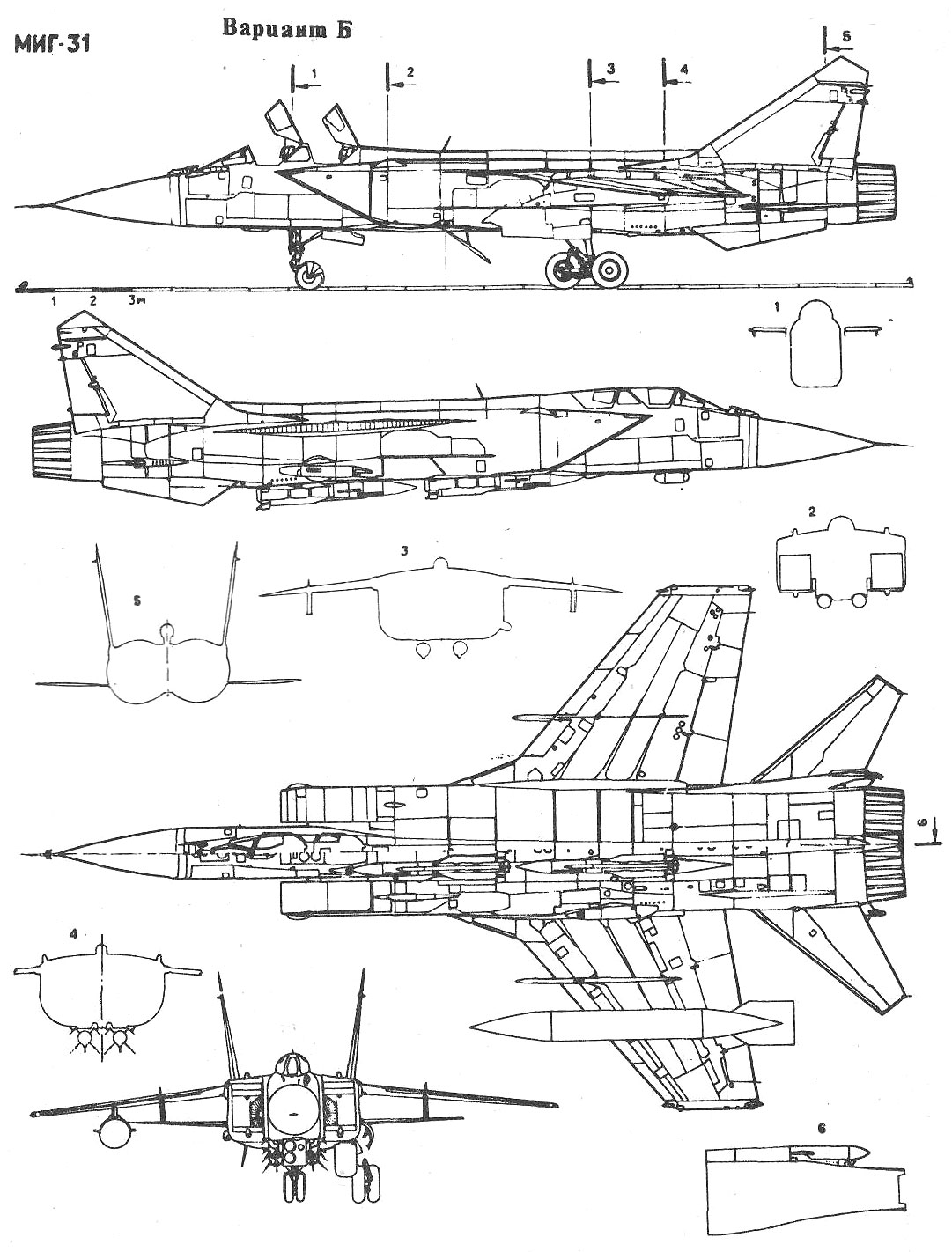 Чертеж МиГ-31