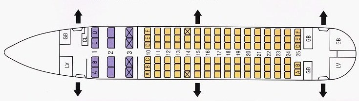 Компоновка салона самолета Boeing 737-200