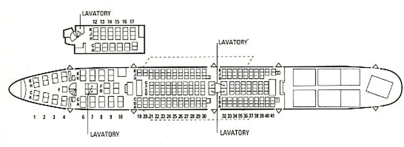 Расположение мест Boeing 747-200-Combi