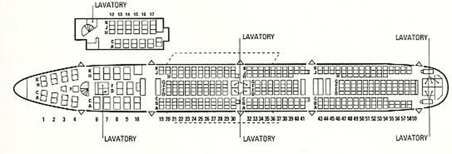 Расположение мест Boeing 747-200