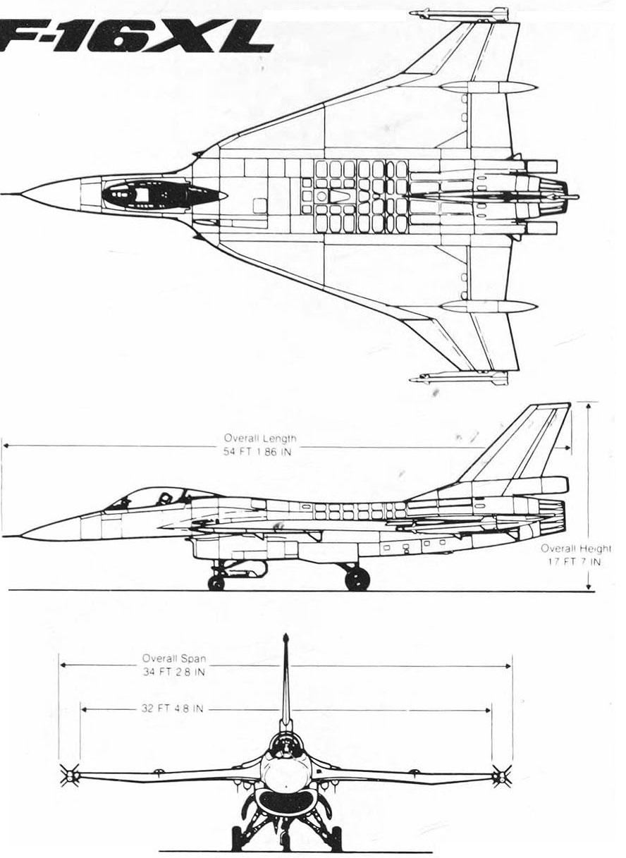 Чертеж F-16XL