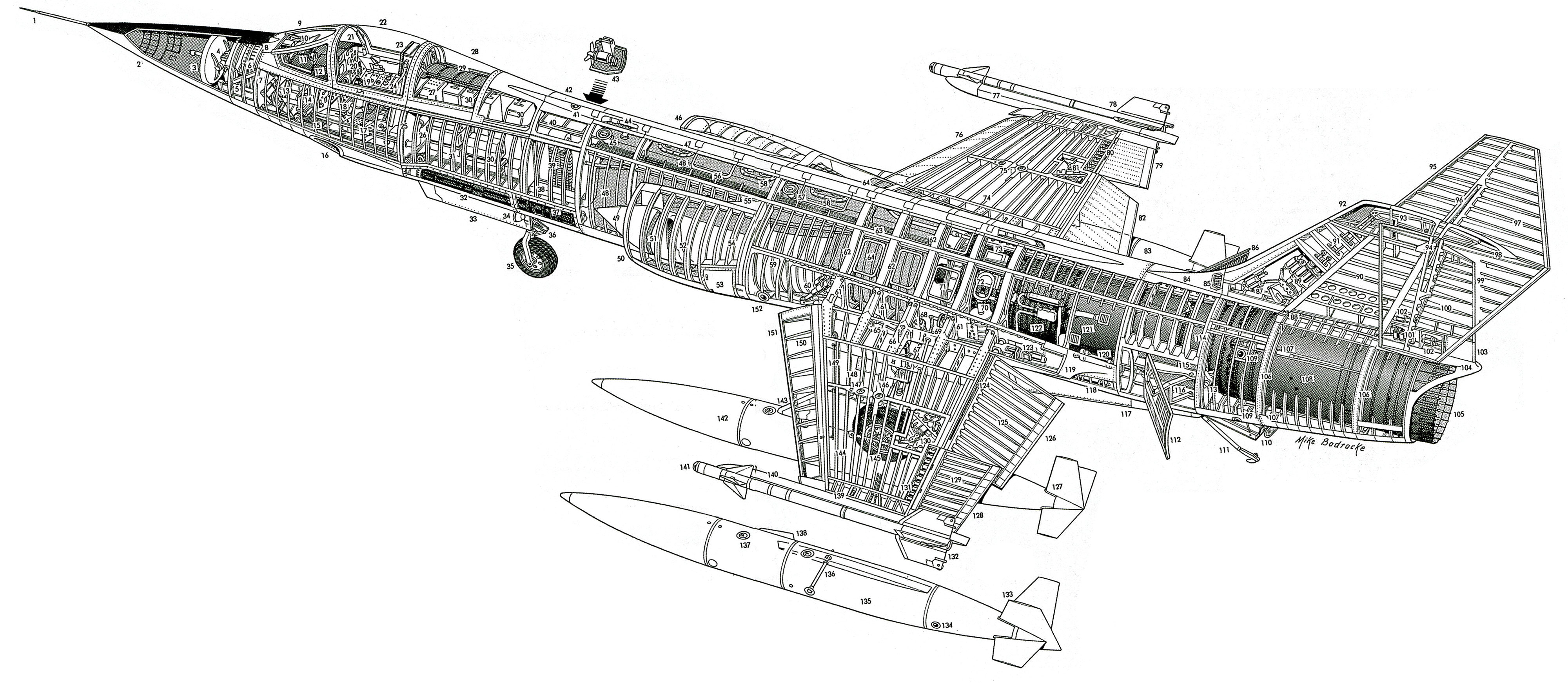 Компоновка Lockheed F-104A