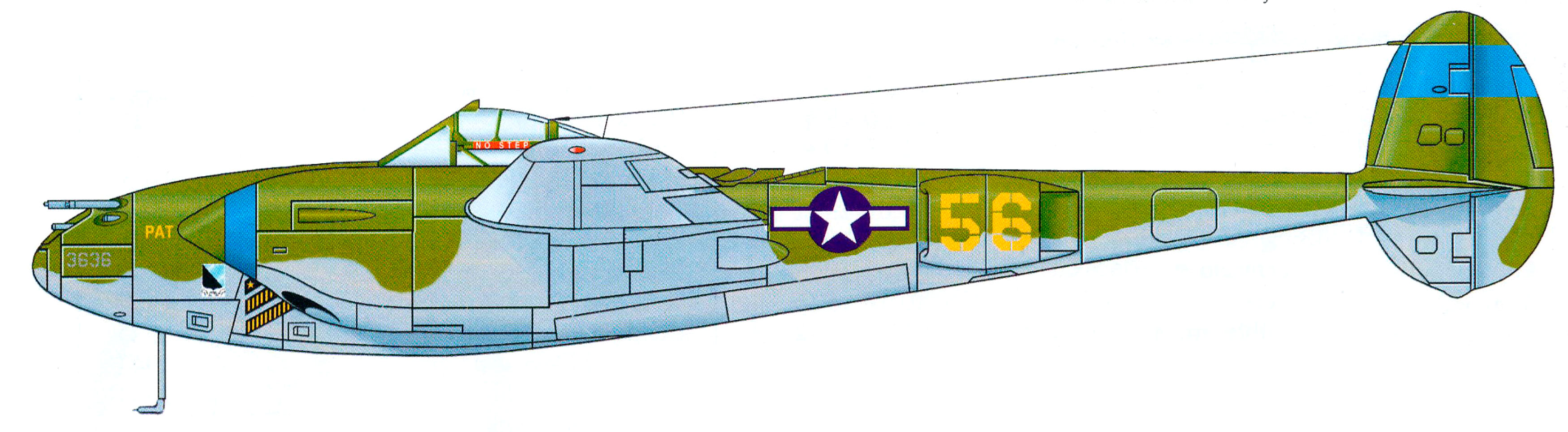 Силуэт Lockheed P-38G-15