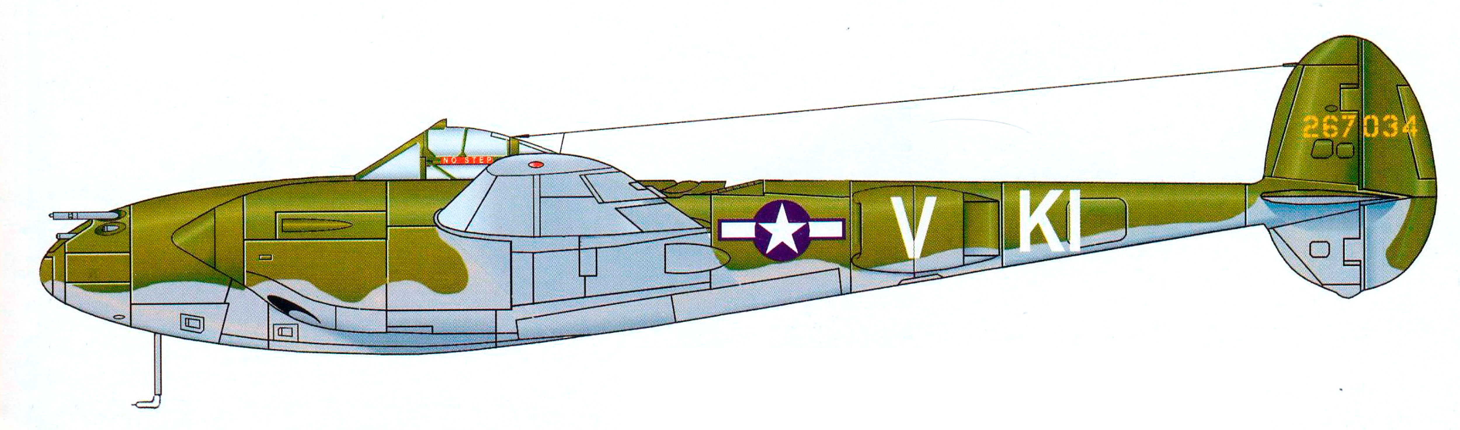 Силуэт Lockheed P-38H