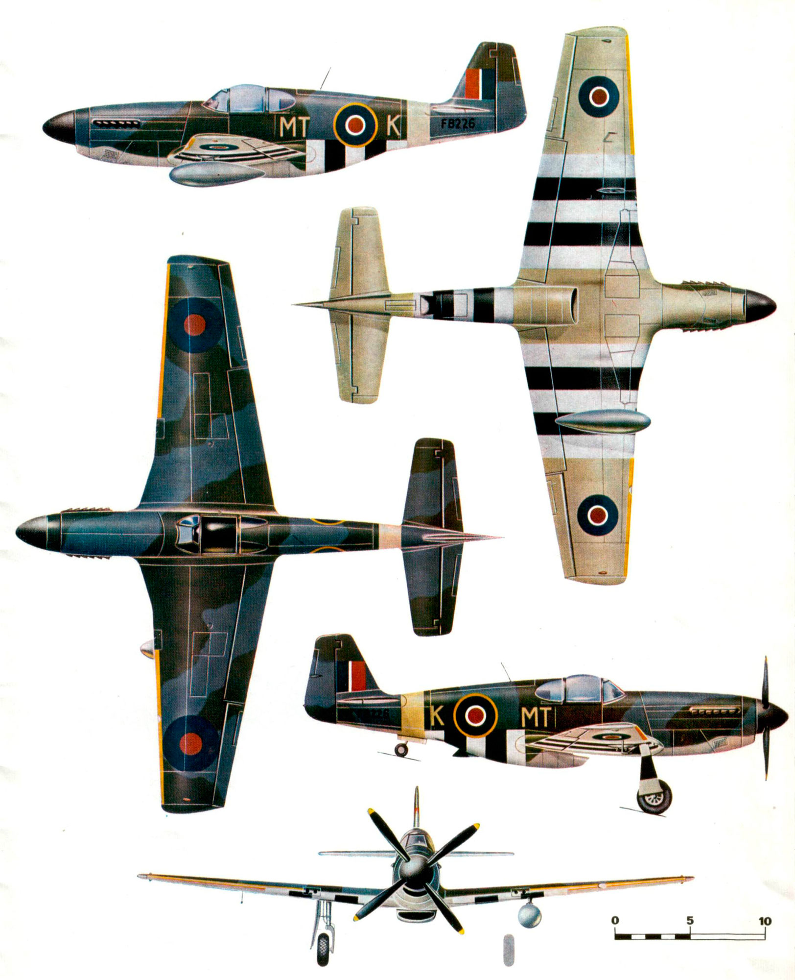 Чертеж North American P-51 Mustang III