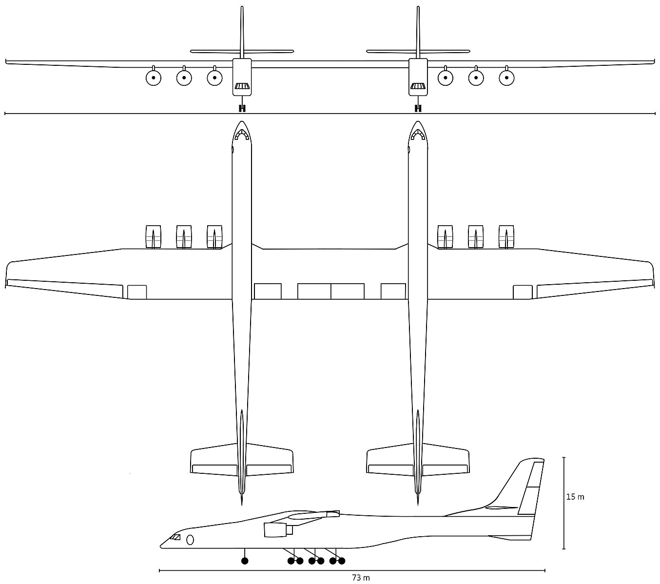 Чертеж Stratolaunch Model 351 (Roc)