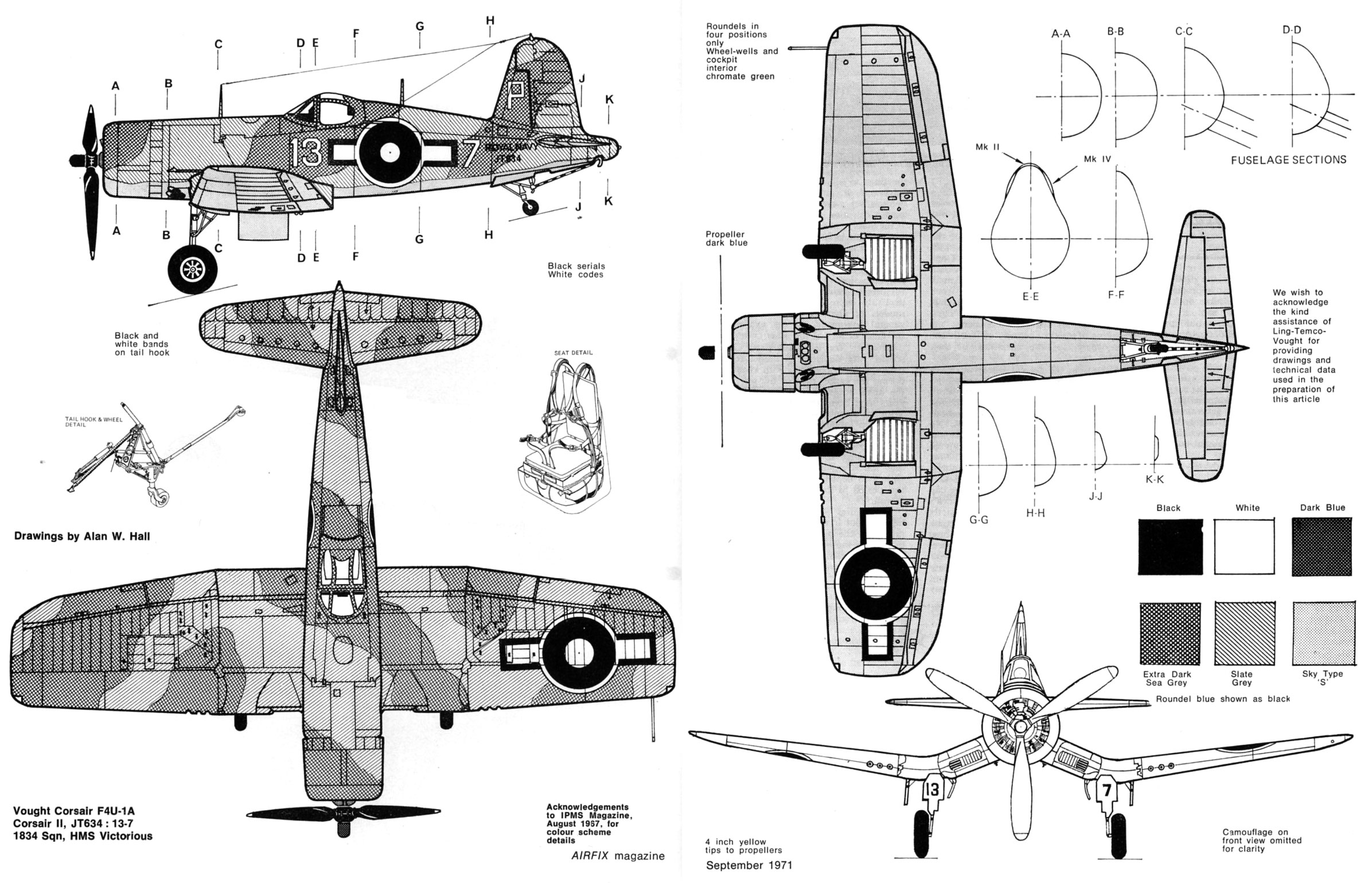 Чертеж Chance Vought F4U-1A
