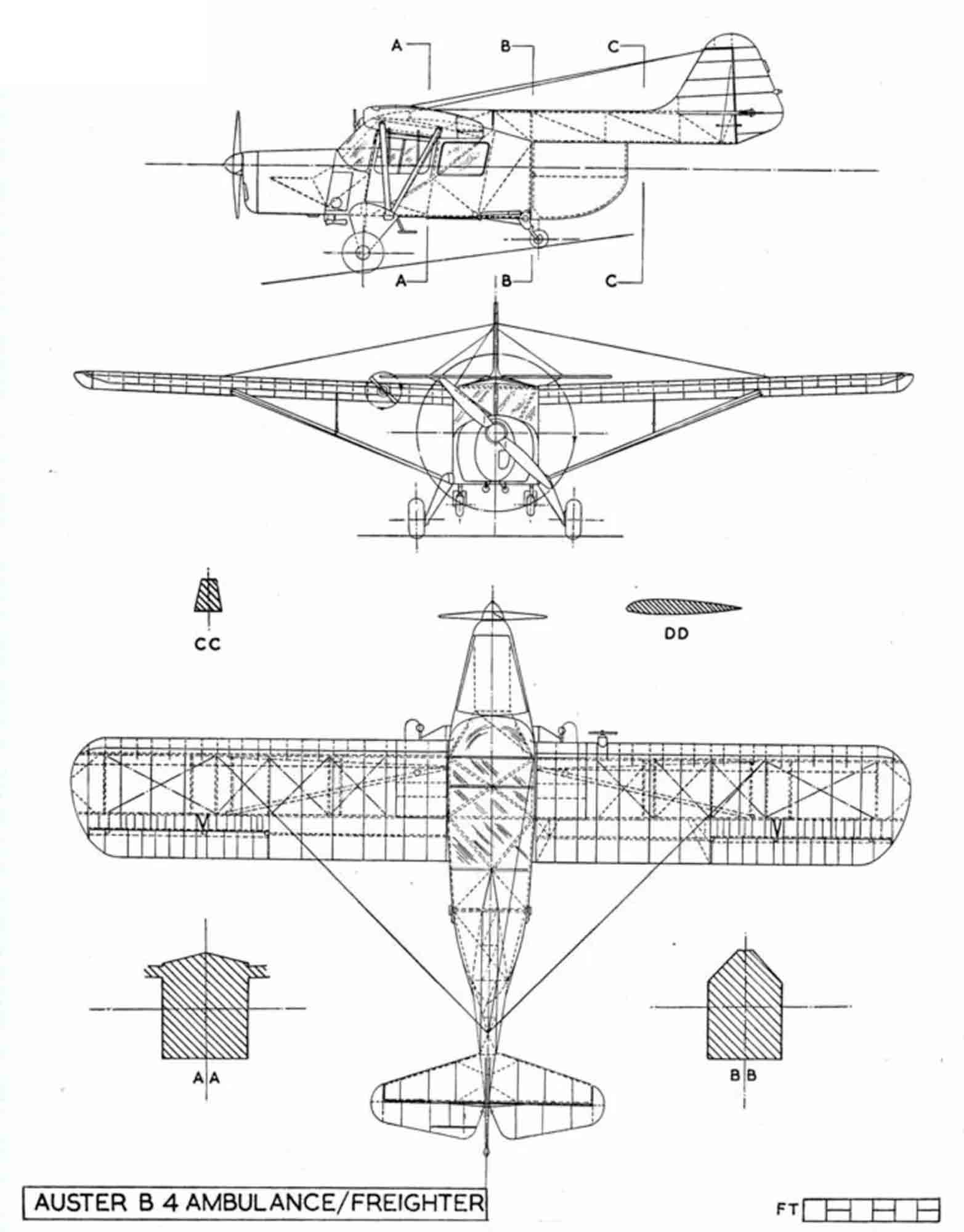 Чертеж Auster B.4