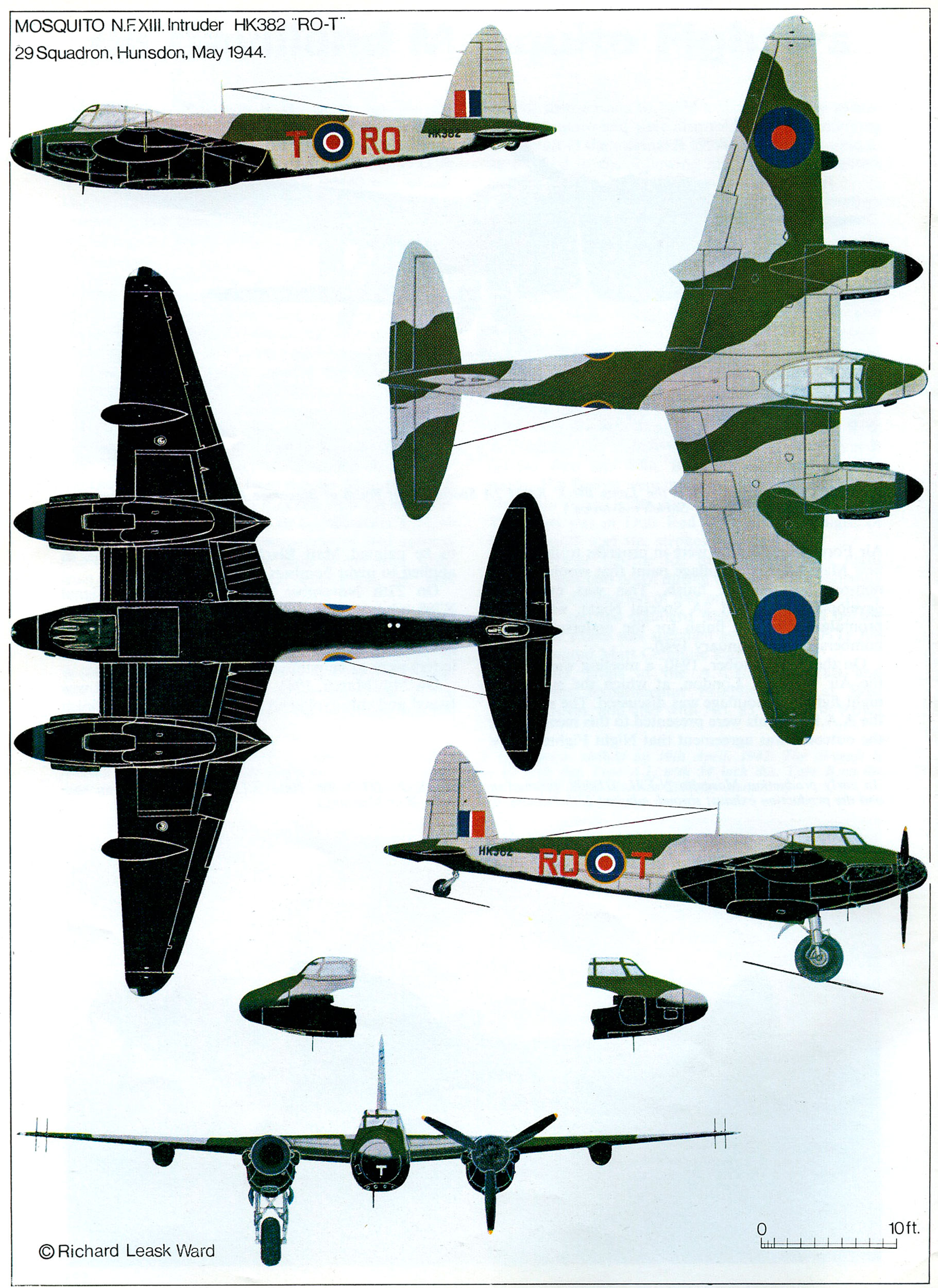 Чертеж Havilland Mosquito N.F. XIII