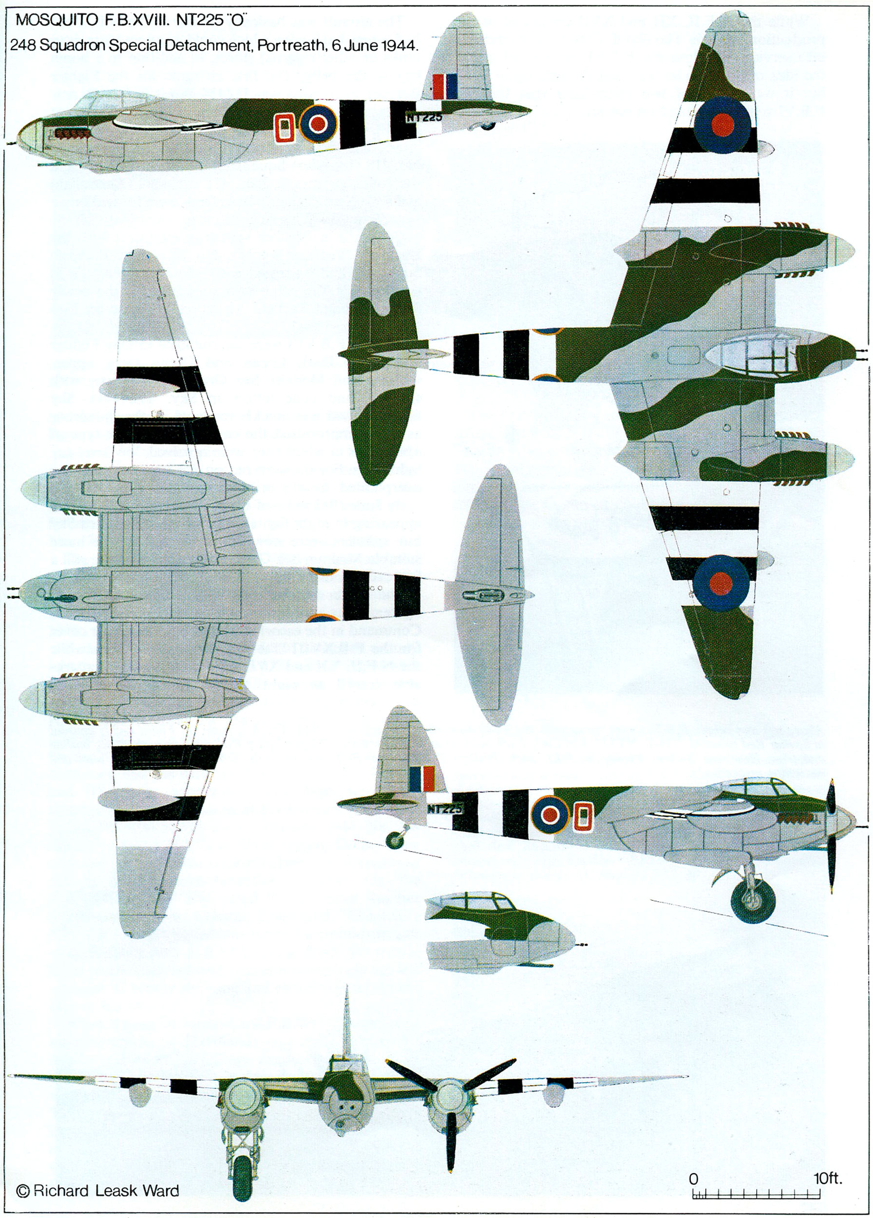 Чертеж Havilland Mosquito N.F. XVIII