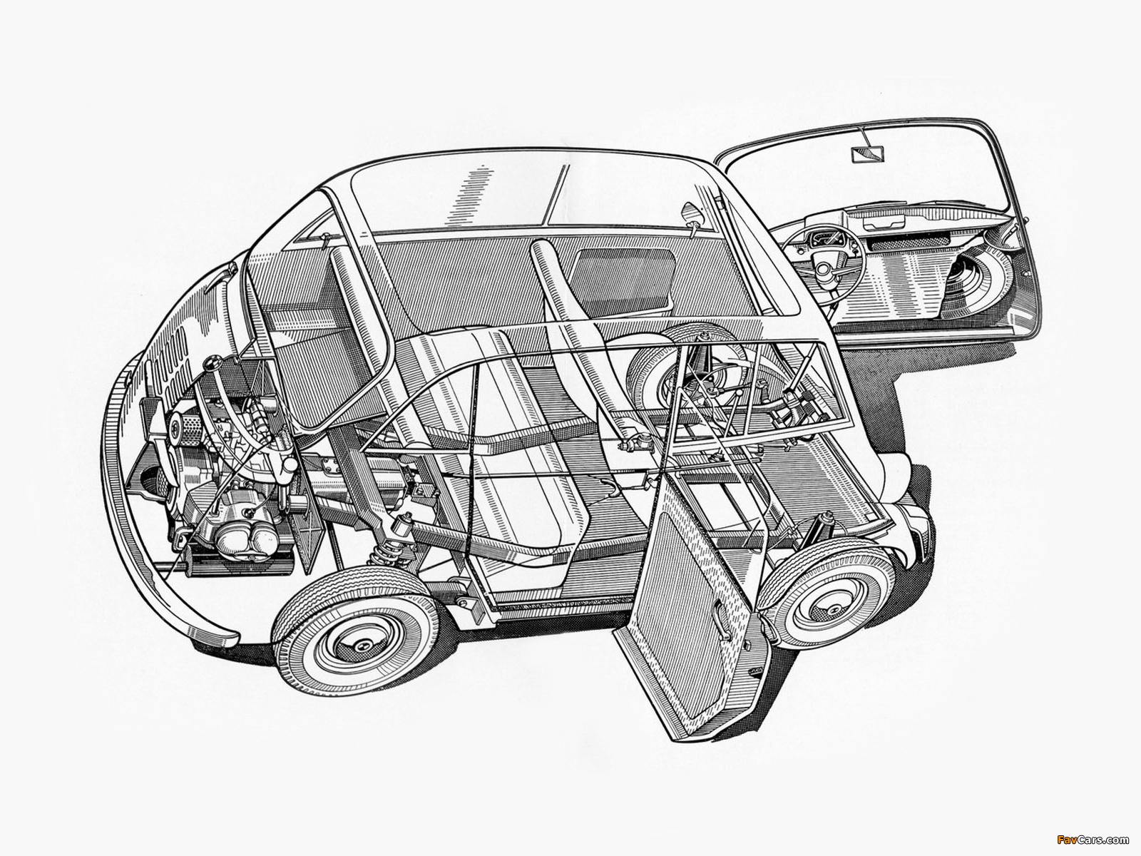Компоновка BMW 600 Isetta