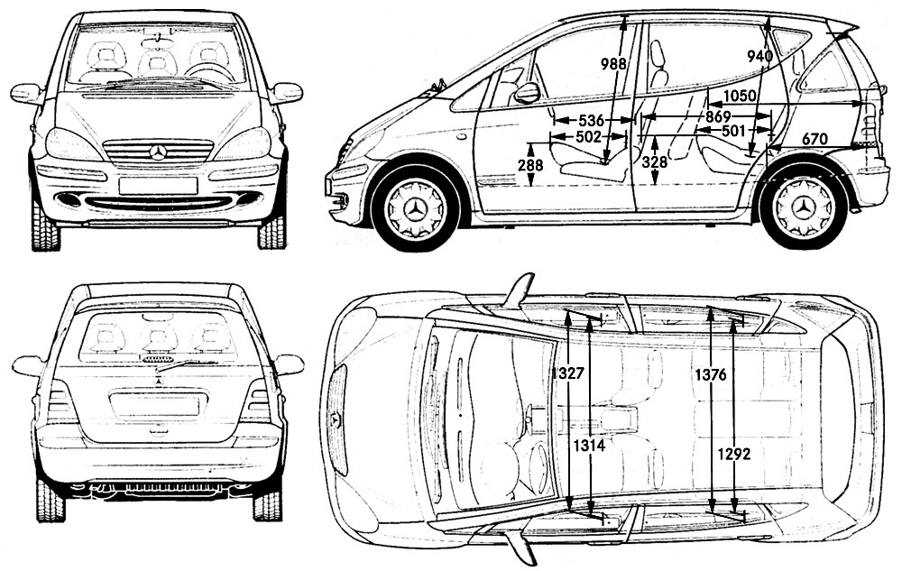 Чертеж Mercedes-Benz w168