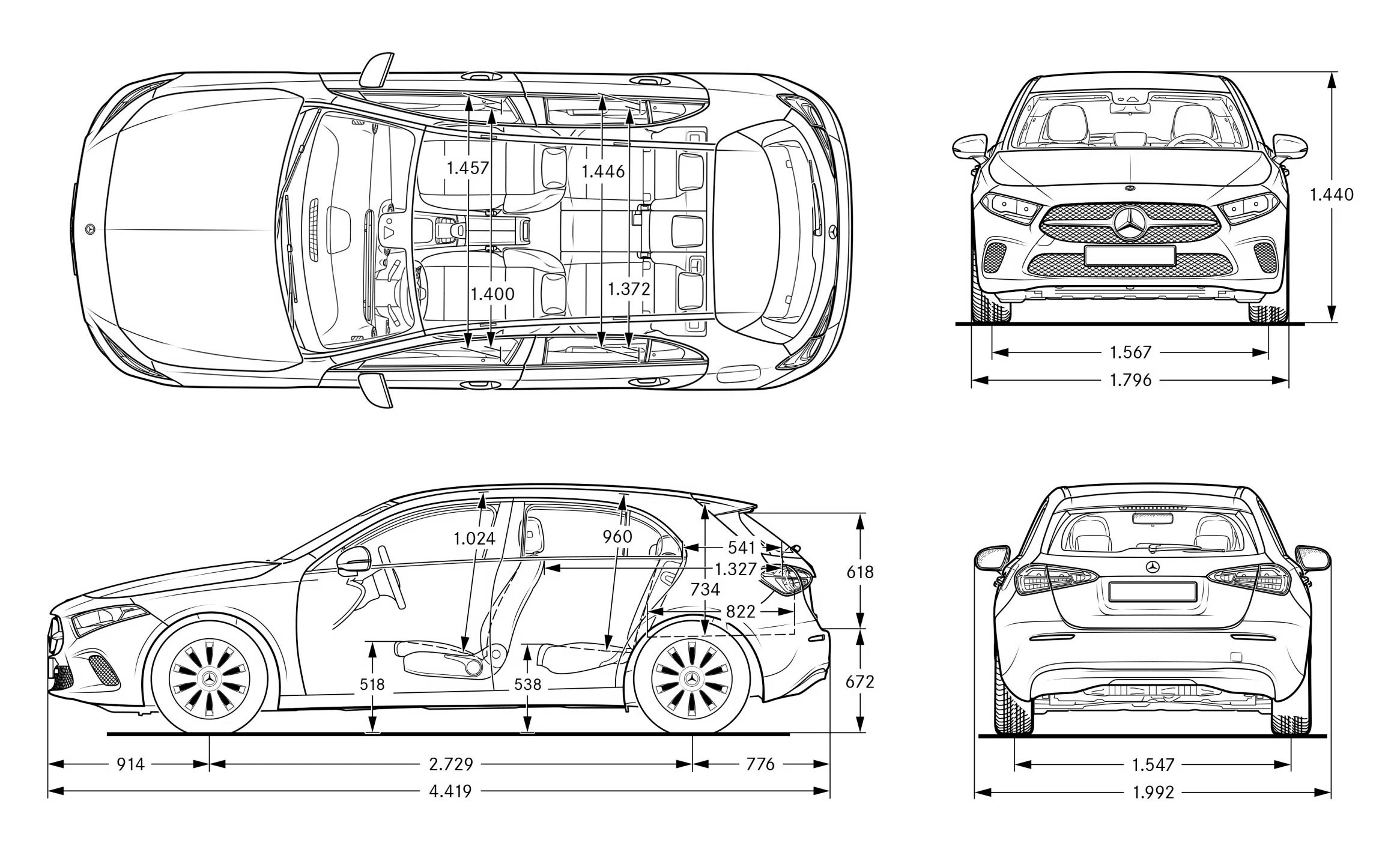 Чертеж Mercedes-Benz w177