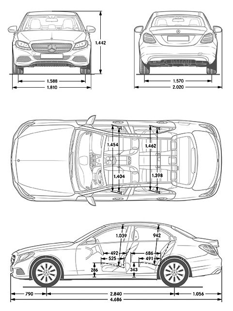 Чертеж Mercedes-Benz w205