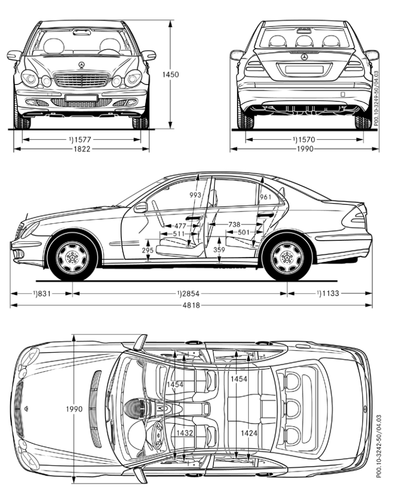 Чертеж Mercedes-Benz w211