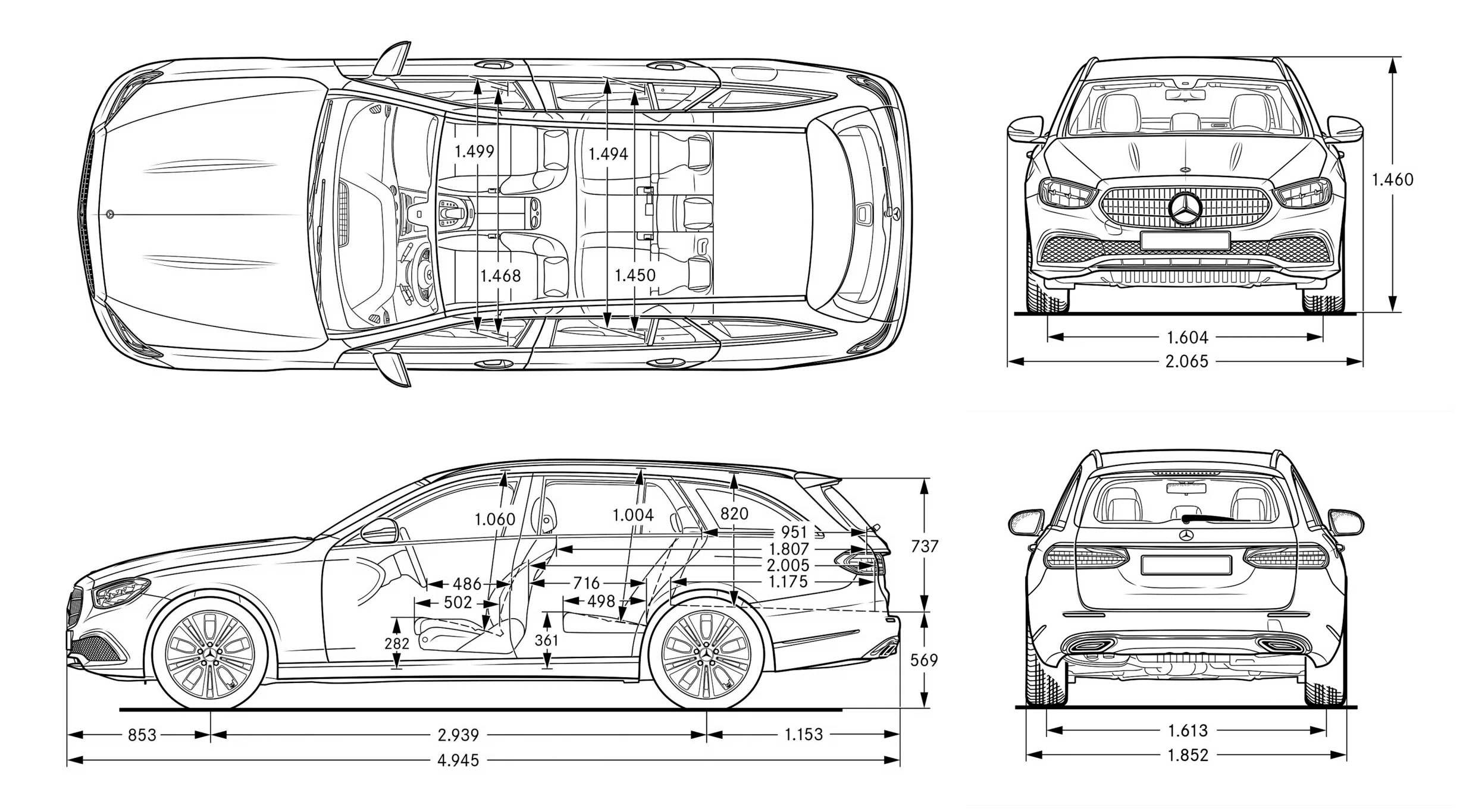 Чертеж Mercedes-Benz s213