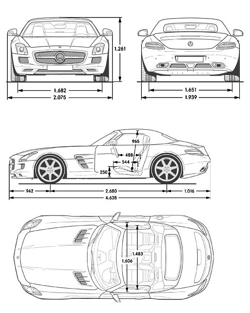 Чертеж Mercedes-Benz c197