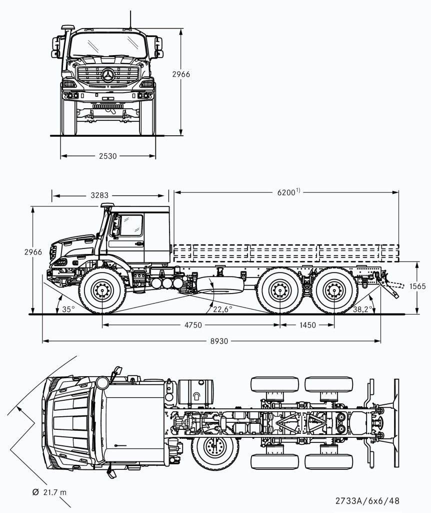 Чертеж Mercedes-Benz Zetros 2733
