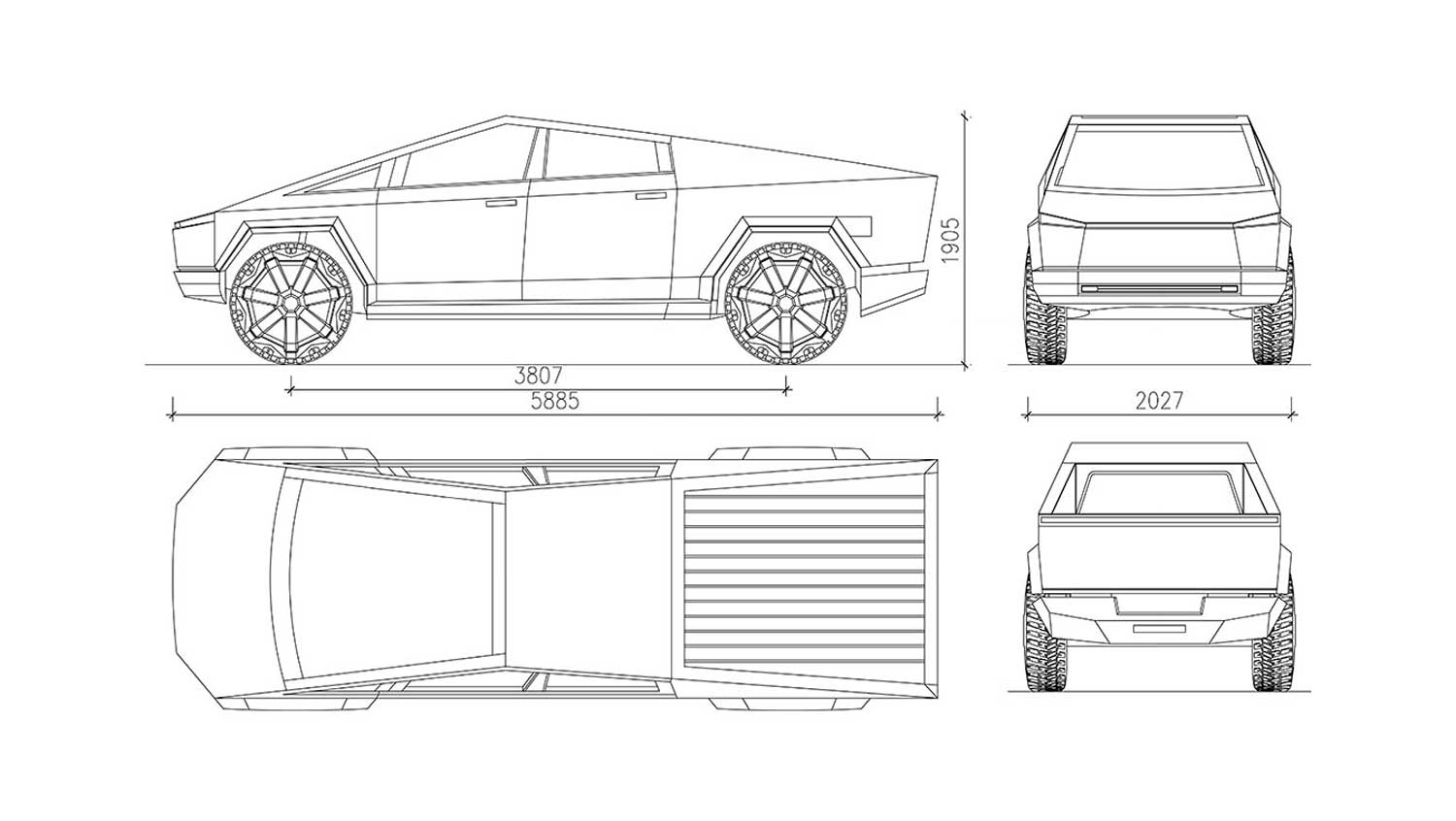 Чертеж Tesla Cybertruck