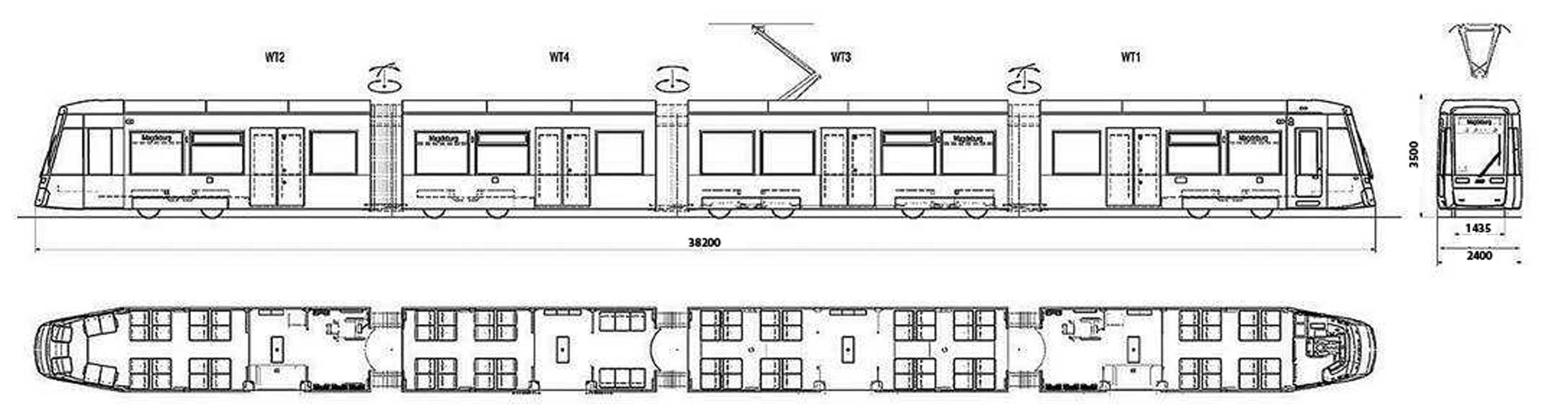 Чертеж Alstom NGT10D Flexity Magdeburg