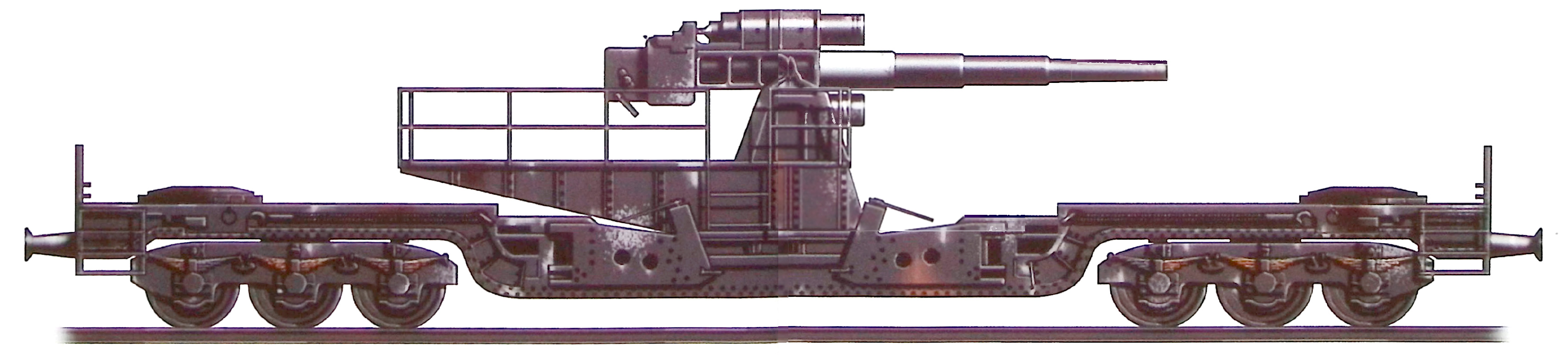 Силуэт железнодорожного орудия 15-cm-Kanone (E)