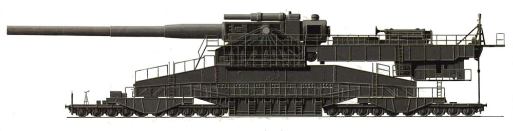 Силуэт железнодорожной артиллерийской системы Dora