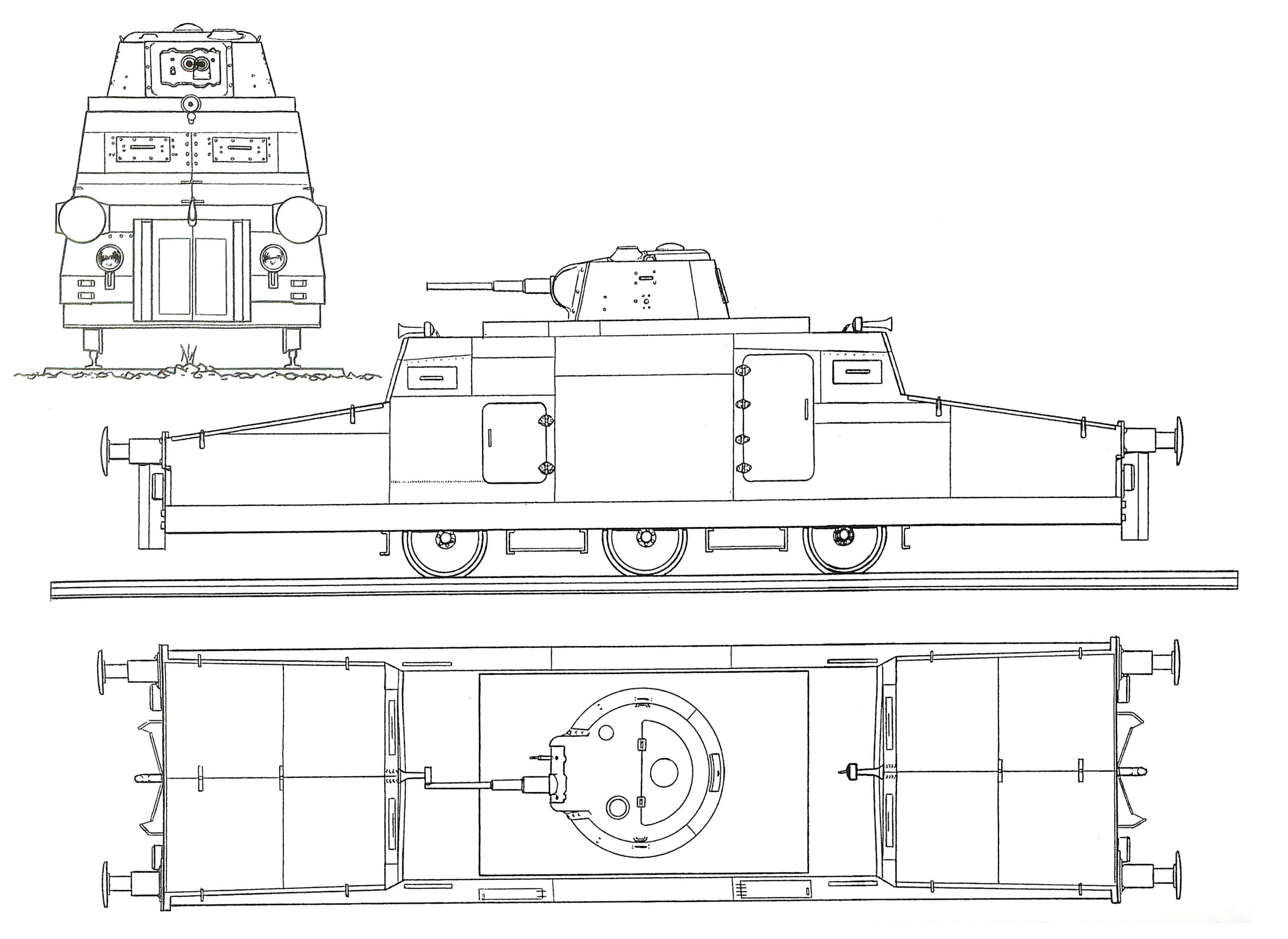 Чертеж бронедрезины Zeppelin