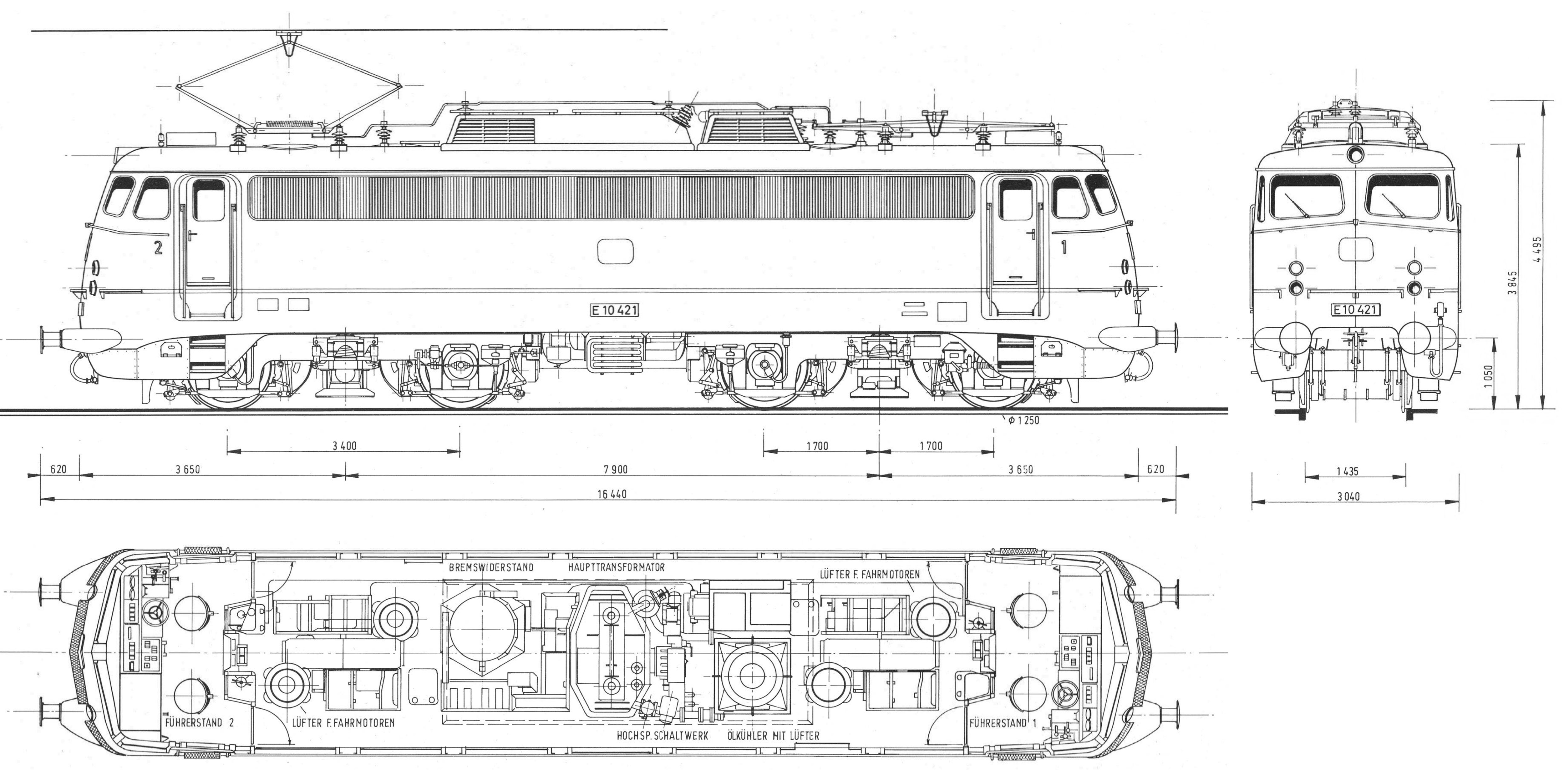 Чертеж электровоза DB Class E 10