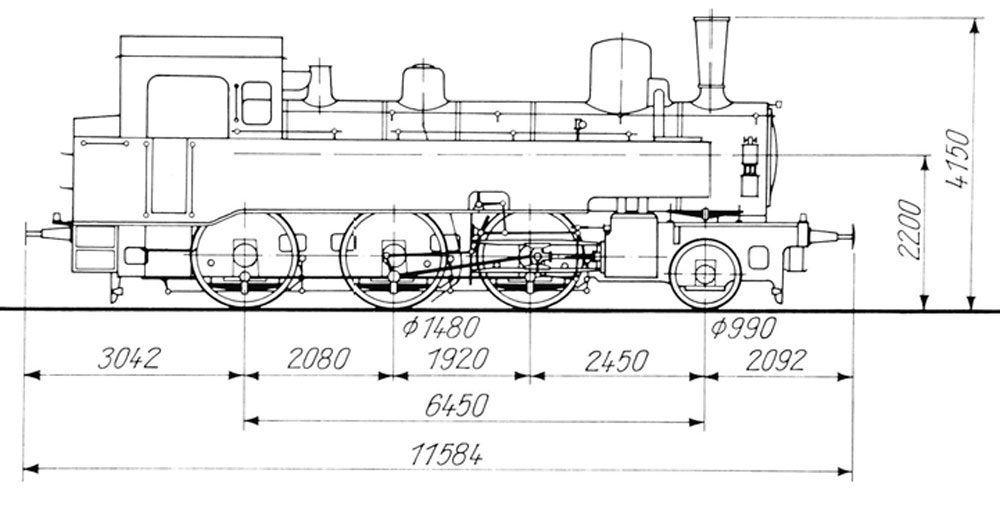 Чертеж паровоза Badische VIa