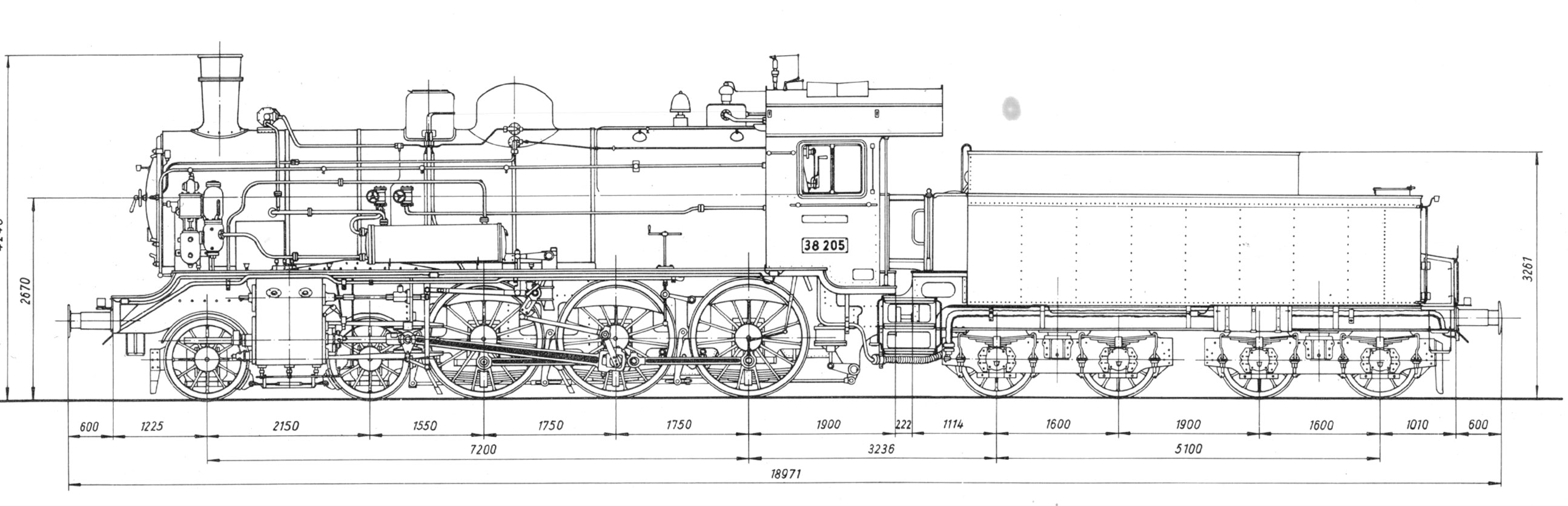 Чертеж паровоза Br 38.2