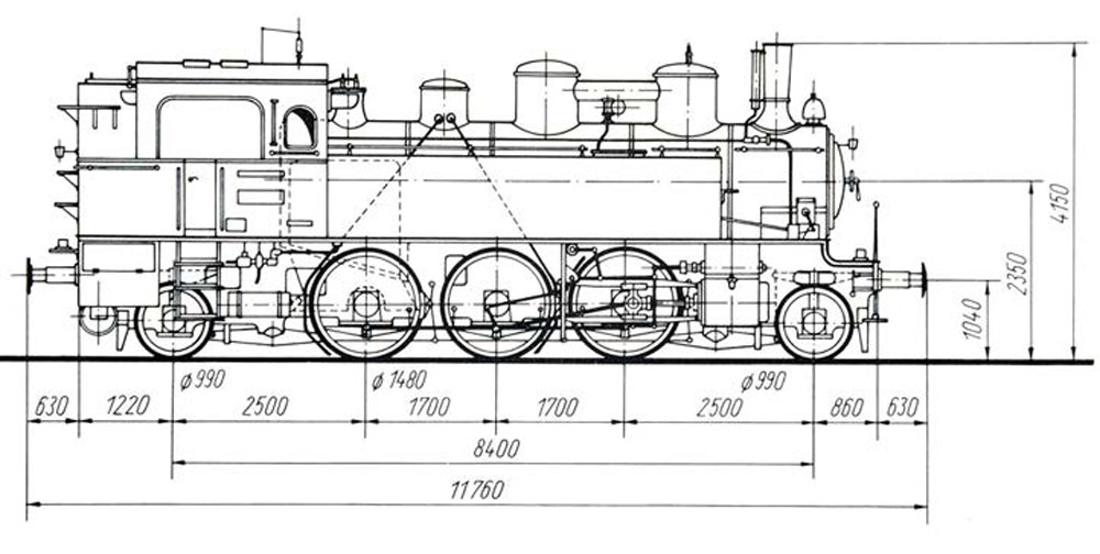 Чертеж паровоза Badische VIb