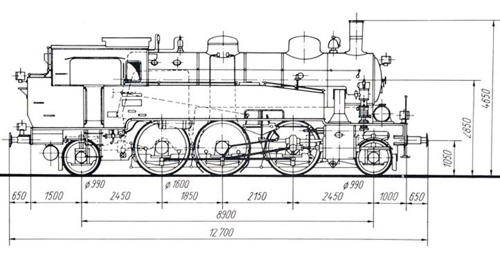 Чертеж паровоза Badische VIc