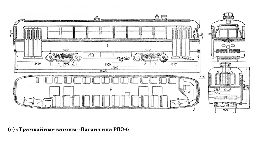 Чертеж трамвая РВЗ-6