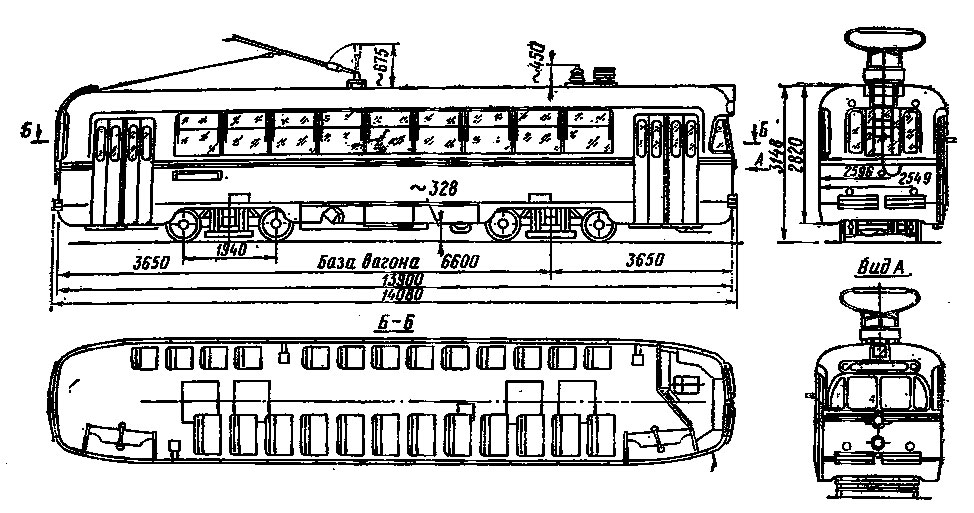 Чертеж трамвая РВЗ-6