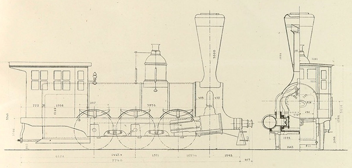 Чертеж паровоза серии Гб