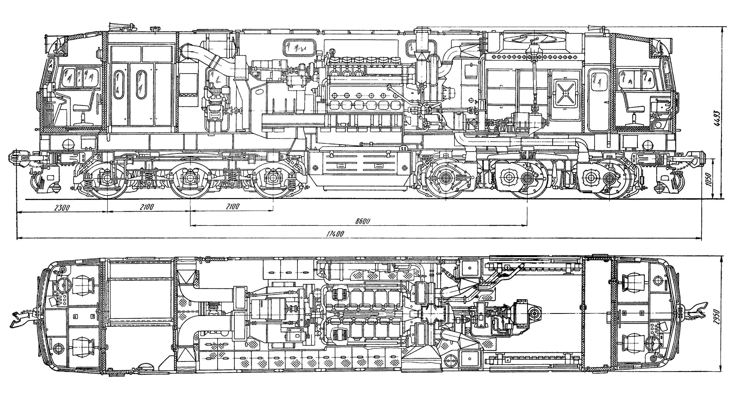 Чертеж тепловоза М62С
