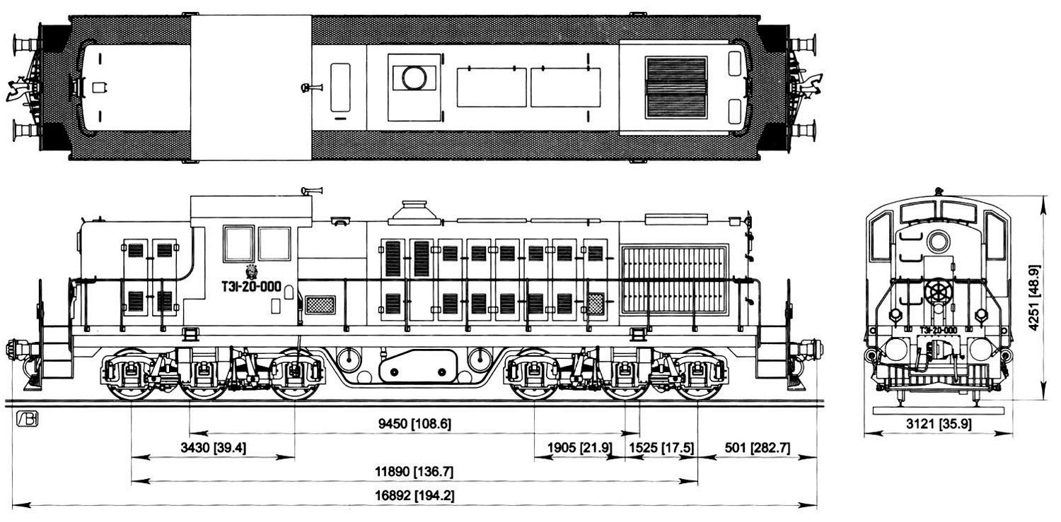 Чертеж тепловоза ТЭ1
