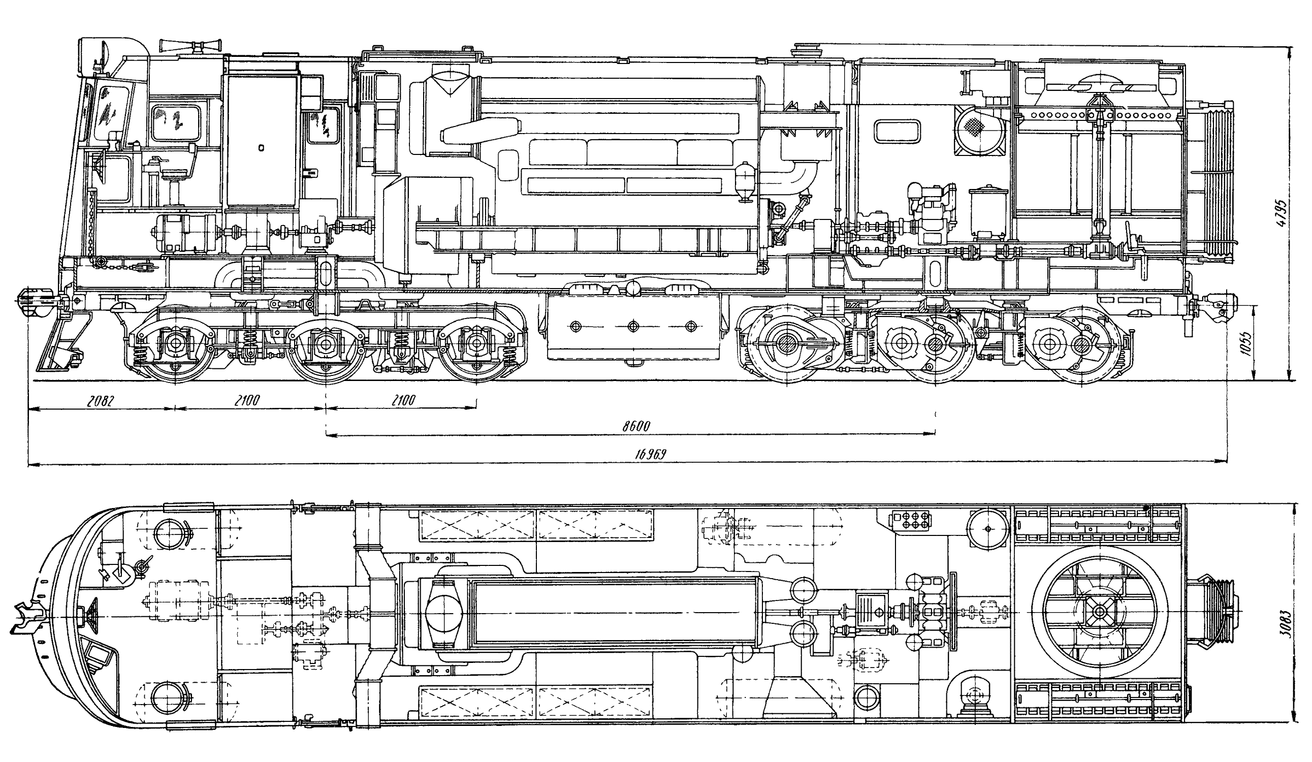 Чертеж тепловоза ТЭ3