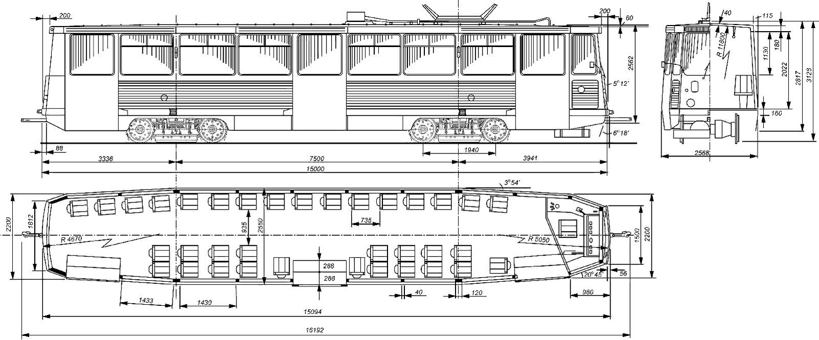 Чертеж вагона KTM-5M3