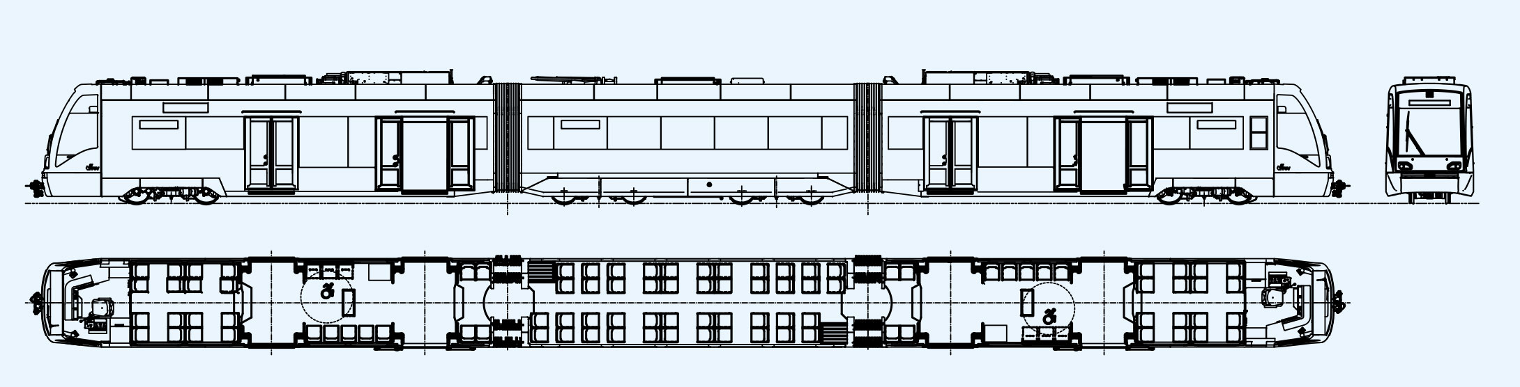 Чертеж трамвая Stadler Citylink Spain