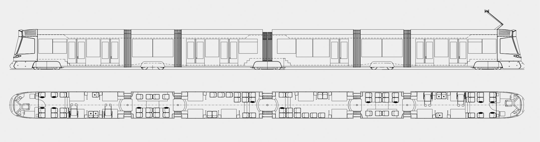 Чертеж трамвая STRASSENBAHN TANGO